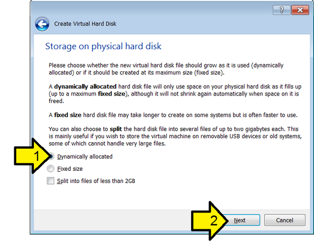 Virtualbox use physical disk free